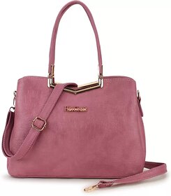 LAIK Handbags for Women| Premium PU Leather Shoulder Bags| Latest Trendy Design Bag| Top Handle Stylish Bag For Ladies | Pink