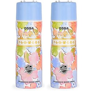                       Ossa Vision Flowers Body Spray For Women | Musky Floral And Citrusy Long Lasting Aroma | 200ml Each (Pack of 2)                                              