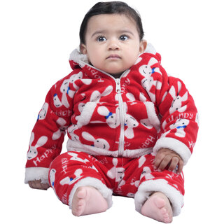                       Kid Kupboard Cotton Baby Boys Sweatshirt and Sweatpant Set, Red, Full-Sleeves, 9-12 Months KIDS5940                                              