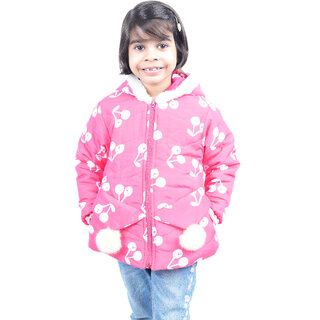                      Kid Kupboard Cotton Girls Jacket, Pink, Full-Sleeves, 6-7 Years KIDS5945                                              