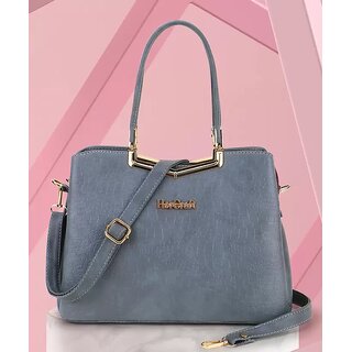 LAIK Handbags for Women| Premium PU Leather Shoulder Bags| Latest Trendy Design Bag| Top Handle Stylish Bag For Ladies | Grey