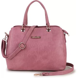 LAIK Premium PU Leather Handbags for Women  Crossbody Bags for Women  Top Handle Shoulder Bag  Trendy Handbag for Women  Adjustable  Detachable Sling Strap Pink