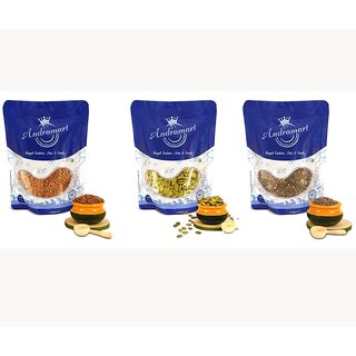                       AndraMart Raw Flax, Pumpkin and Chia mixed combo seeds 300 gm                                              