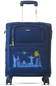 Timus Salsa Plus 58 cm with Soft Spinner Wheels, Small Cabin Size Travel Luggage with TSA Lock Navy Blue
