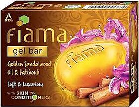 Fiama Gel bathing bar Golden Sandalwood oil and Patchouli with skin conditioners for soft and luxurious skin, 125g