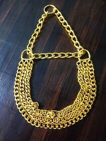 The Unique Dog Choke Chain Collar (Large, Golden 3Layar)