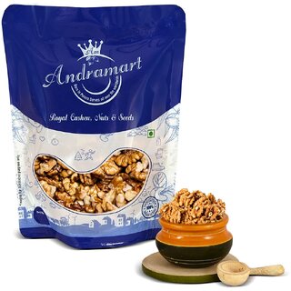                      AndraMart Premium Natural Dried Walnut Kernels 100 gm  Premium Akrot Giri  Rich in Protein  Iron  Low Calorie Nut  0g Trans Fat  Cholesterol Free                                              