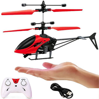 Aseenaa LED Lights RC Helicopter with Remote Control and Hand Sensor  Rechargeable Plane Toy for Boys Girls Adults