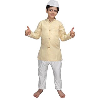                       Kaku Fancy Dresses National Heros Freedom Fighters Nehru Ji Costumes for Kids  Independence Day Republic Day Costumes                                              