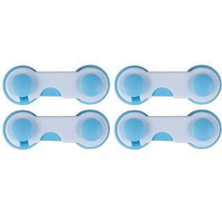                       Baby Safety Locks Uses Dual Adhesive Tape Child Proof Cabinets Drawers Appliances Toilet Seat Fridge (4 Pcs)                                              