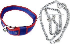 The Unique The Unique Production Best Quality Dog Chain with PP Collar for puppy (Small Dog). 12 No. Chain Leash Lanth-152 (approx), weight-270g, Collar 3/4inch width adjustable. Dog Collar & Chain (Small, BLUE, SILVER)