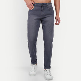 MEGHZ Men Solid Dark Grey Ricardo Slim Jeans