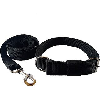 The Unique Dog Collar Leash width 1inch Dog Collar & Leash (Medium, BLACK) The Unique Dog Collar Leash width 1inch Dog Collar & Leash (Medium, BLACK)