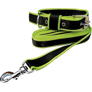                       The Unique Nylon Dog Collar Leash Set Width 3/4 inch, Leash 5 Feet Best Quality Nylon. Dog Collar & Leash (Extra Small, BLACK, YELLOW)                                              