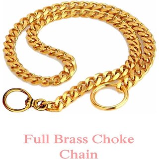                       The Unique Dog Choke Chain Collar (Medium, Golden)                                              