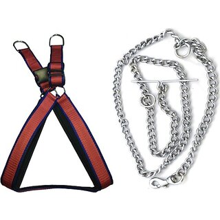                       The Unique Dog Harness & Chain (Extra Large, Red)                                              