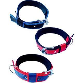                       The Unique Dog Nylon Collar 3ps Combo Set Dog Everyday Collar (Extra Large, MULTICOLOR)                                              