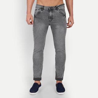                       MEGHZ Men Grey Ricardo Slim Fit Jeans                                              