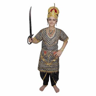                       Kaku Fancy Dresses Ravan Gown Costume Of Ramleela  Dussehra  Mythological Character -Multicolour, For Boys                                              