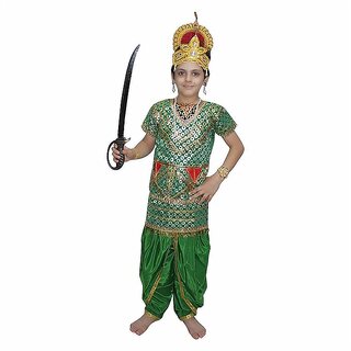                      Kaku Fancy Dresses Kumbhkaran Costume Of RamleelaDussehraMythological Character -Multicolour, For Boys                                              