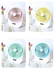 Table Fan, Small Portable Desktop Fan with 21 SMD Light Strong Wind, Quiet Operation Personal Mini Fan for Home Office B