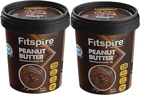 Fitspire Original Peanut Butter Crunchy Chocolate  800G  23G Protein To Boost Energy  Tasty  Healthy Nut Butter Spread  Vegan  Cholesterol Free, Gluten Free Zero Trans Fat  Pack Of 2 (400G2)