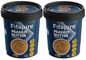 Fitspire Original Peanut Butter Cookie Crunchy  800G  23G Protein To Boost Energy  Tasty  Healthy Nut Butter Spread  Vegan  Cholesterol Free, Gluten Free Zero Trans Fat  Pack Of 2 (400G2)