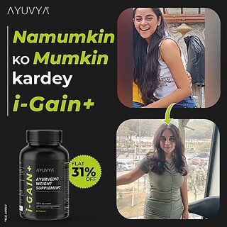                       Ayuvya I-Gain+ I improved formula I100 herbal Weight Gainers/Mass Gainers                                              