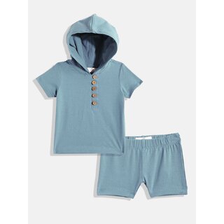                       Boys Pure Cotton Hooded T-shirt with Shorts                                              