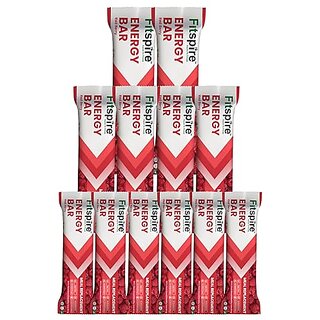                       Fitspire Energy Bar, 100 Vegan With Redberry Flavour For Helping Instant Energy, Boosts Athletic Performance  Improves Muscle Recovery-Pack Of 12                                              