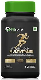 Fitspire Men Multivitamin With Grape Seed Extract, Vitamin C  21 Other Nutrients For Overall Health, Strong Muscles  Immunity (Veg) 60S (60)