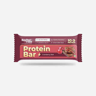 Beyond Food Protein Bars | Cranberry Zest  40gm (Pack of 6)