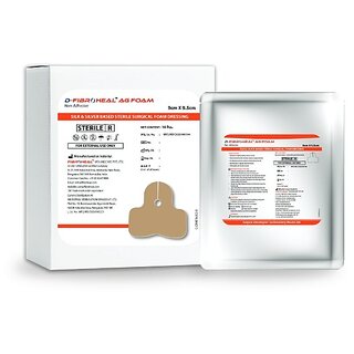                      D-Fibroheal Ag Foam Non- Adhesive 9 x9.5cm (Tracheostomy Dressing)                                              