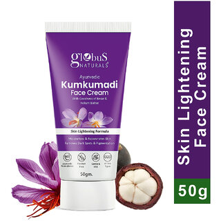 Globus Naturals Ayurvedic Kumkumadi Skin Lightening Face Cream Chemical Free Paraben Free Suitable For All Skin Types 50gm