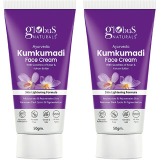                       Globus Naturals Ayurvedic Kumkumadi Skin Lightening Face Cream, Chemical Free, Paraben Free, Suitable For All Skin Types, 50gm (Pack of 2)                                              