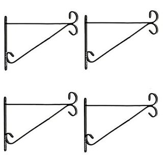                       GARDEN DECO 12 Inch Wall Bracket for Hanging Baskets and Bird Feeders (Color  Black, Set of 4 PC, Size 12 Inch)                                              