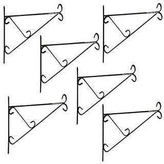                       GARDEN DECO 12 Inch Wall Bracket for Hanging Baskets and Bird Feeders (Color  Black, Set of 6 PC, Size 12 Inch)                                              