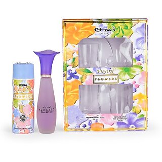                       OSSA Vision Flower Gift Set Of EDP Perfume 110ml  Body Spray 200ml  Special Occasion Combo Set  Gift Set For Women  (2 Items in the set)                                              