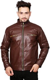 29K Men's Brown Leather Jacket - Premium Real Leather Biker Style Coat for Casual and Outdoor Wear