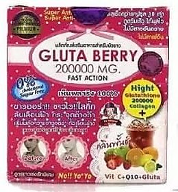 Gluta Berry 200000 mg Drink Punch Whitening Skin Fast action 10pcs. / Box.