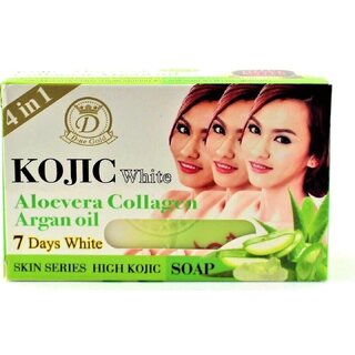                       Kojic White 4 in 1 Aloevera Collagen Argan Oil Soap - 160g                                              
