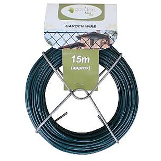                       GARDEN DECO 15m X 2mm Steel Plant Twist Tie Green Wire for Garden and Nursery                                              