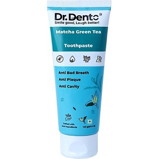                       Dr. Dento Matcha Green Tea Toothpaste - 125g / SLS Free / Floride Free / Vegan Toothpaste                                              