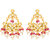Jewellity Red Kundan with Back Meena Chandbali Dangle Earrings for Women/Girls ERK -5193