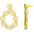 Jewellity Golden Kundan with Back Meena Dangle Earrings for Women/Girls ERK -5196
