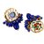 Lucky Jewellery Meenakari Gold Plated Blue Color Earring Combo Kundan Choker Necklace set (1010-J5SK-1816-B)