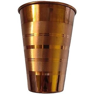                       PasCom Copper Drinking Water Glass  Copper Glass Tumbler for Kitchen  Health Benefits  Volume-500 ml Pack of 1                                              