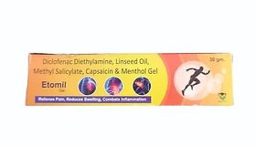 Diclofenac Diethylamine Linseed Oil Methyl Salicylate Capsaicin Menthol Gel (Pack of 4)