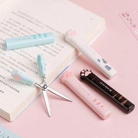1 PC Random Color Mini Portable Fresh Color Cute Cat Claw Stationery Scissors for Paper Cutting Crafts Scrapbooking Jour