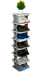 ASEENAA 8 Layer Plastic Shoe Rack Shoe Stand Storage Organizer Shoe Cabinet Durable Portable Shoe Organizer
